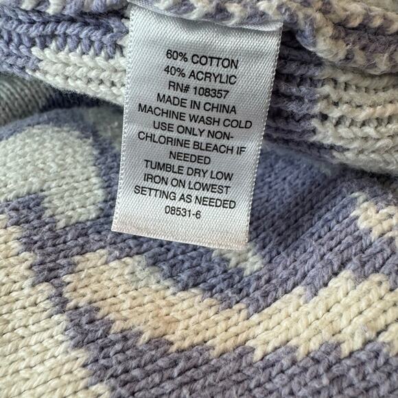 Arizona Jean Co. Purple & Ivory Knit Cropped Button Front Cardigan, Medium - Picture 11 of 11